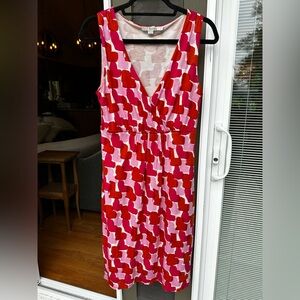 Boden Pink and Red Heart Patterned Dress size 10